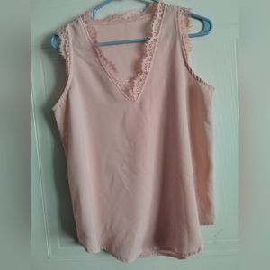 anepam Women Tank Tops Summer T-Shirt Lace Eyelash Satin Sleeveless Plain Solid